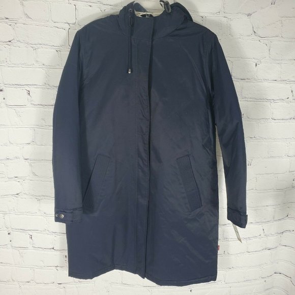 Levi's Women's Size L Navy Puffer Sherpa Lined Parka Jacket - Picture 1 of 12